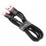 Кабель Baseus cafule, lightning, 1 м, черно-красный