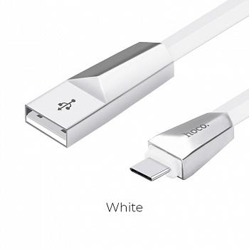 Кабель Hoco X4 Zinc, USB - USB Type-C, 1.2 м, белый