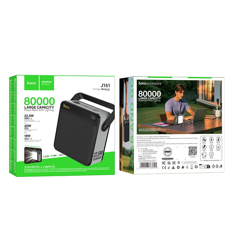 Повербанк Hoco J161 Power 22.5W+PD20W fully compatible power bank with lighting (80000mAh)