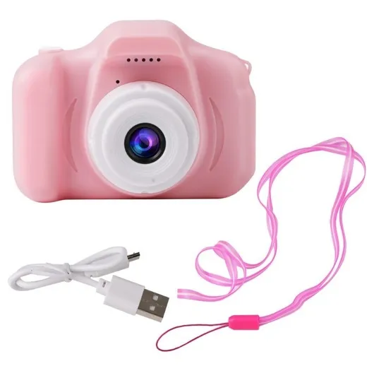 Детский цифровой фотоаппарат X2 Cartoon Digital Camera розовый