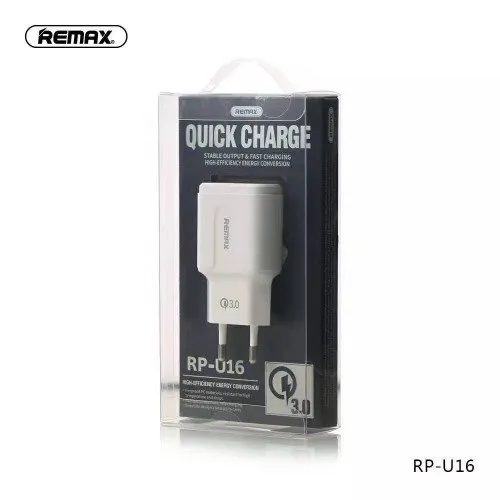 Сетевое зарядное устройство Remax RP-U16 QC 3.0, 1 USB, 3А, Quick charge
